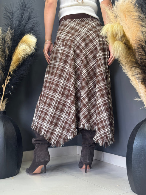 FUSTA MOCHA FRINGE