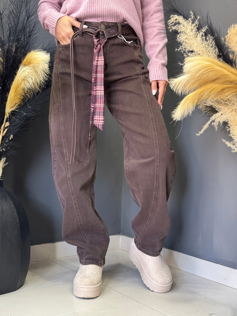 JEANS CIOCCOLATO ROSE