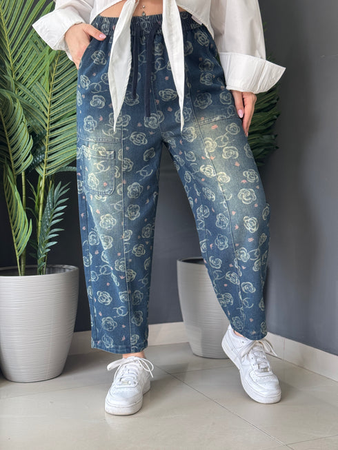 JEANS BLOOM PRINT