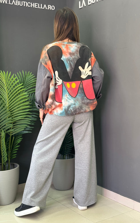 BLUZA GREY & AQUA DENIM