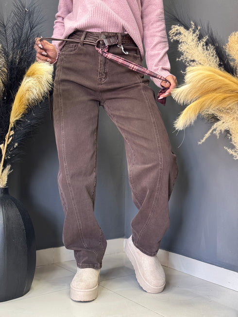 JEANS CIOCCOLATO ROSE