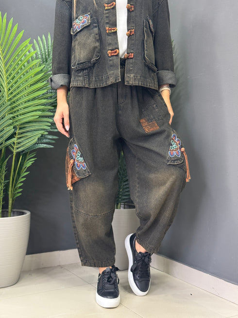 JEANS VINTAGE EMBROIDERY