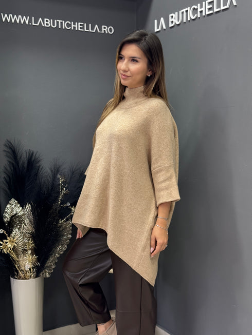 PULOVER ASYM KNIT