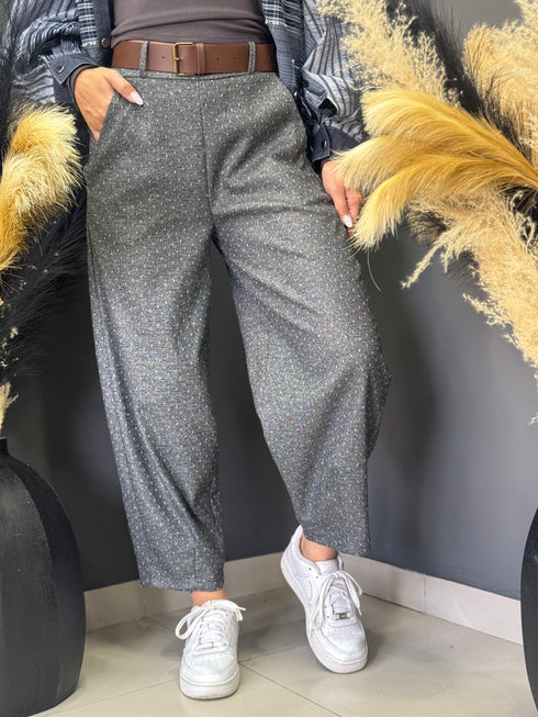 PANTALONI GREY DOTS