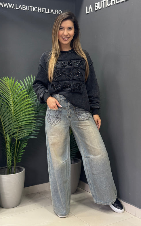 JEANS EMBROIDERED JEWEL