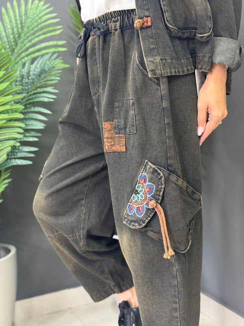 JEANS VINTAGE EMBROIDERY