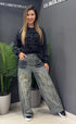 JEANS GLAM BLACK STONES
