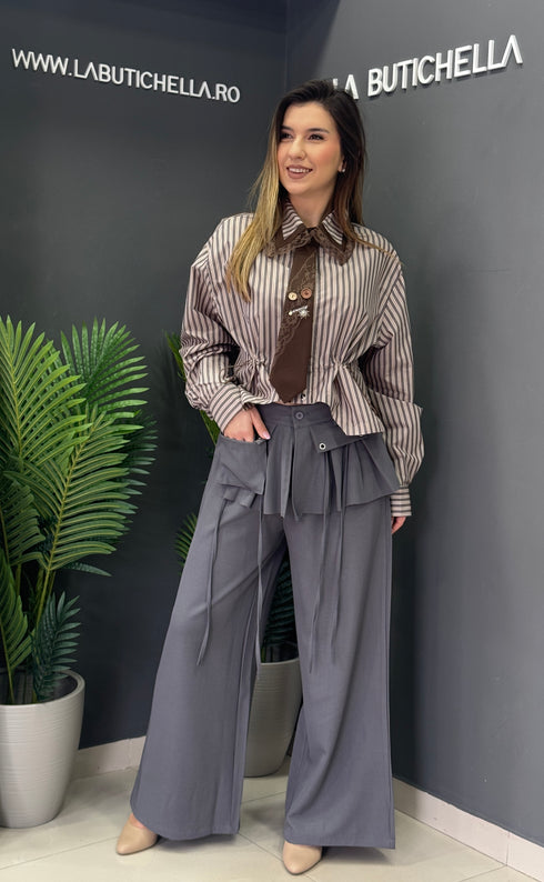 PANTALONI GREY FLARED