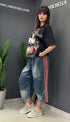 JEANS RED STRIPE DENIM