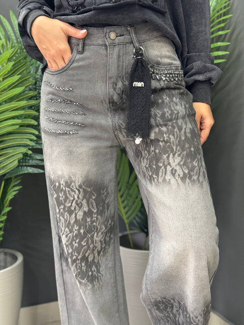 JEANS BLACK DENIM ANTELOPE