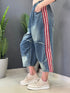 JEANS RED STRIPE DENIM