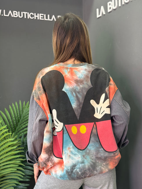 BLUZA GREY & AQUA DENIM