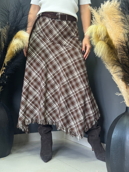 FUSTA MOCHA FRINGE
