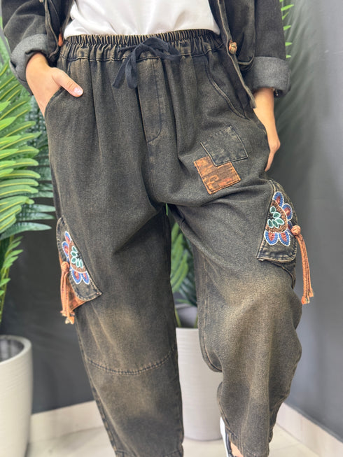 JEANS VINTAGE EMBROIDERY