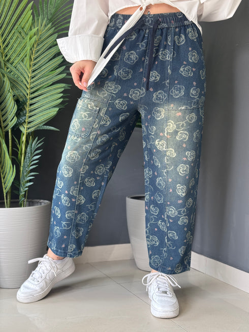 JEANS BLOOM PRINT