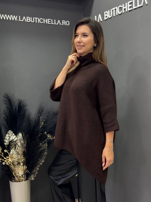 PULOVER ASYM KNIT