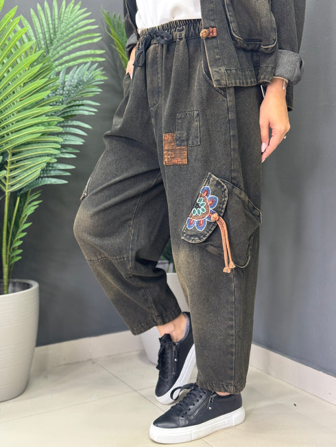 JEANS VINTAGE EMBROIDERY