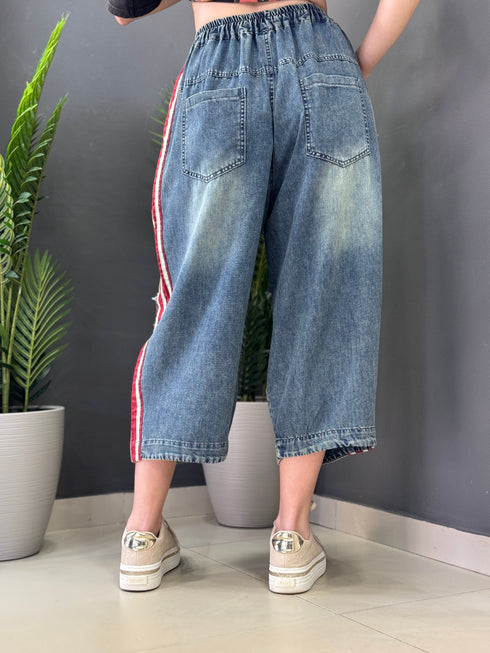 JEANS RED STRIPE DENIM