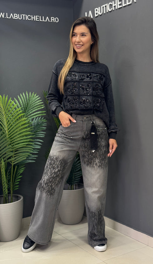 JEANS BLACK DENIM ANTELOPE