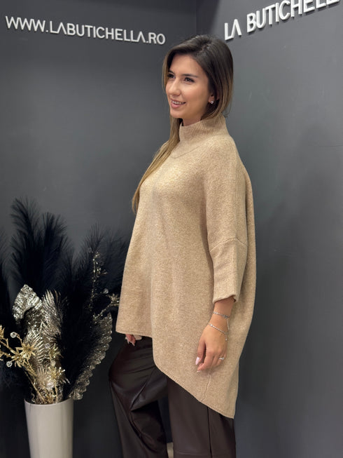 PULOVER ASYM KNIT
