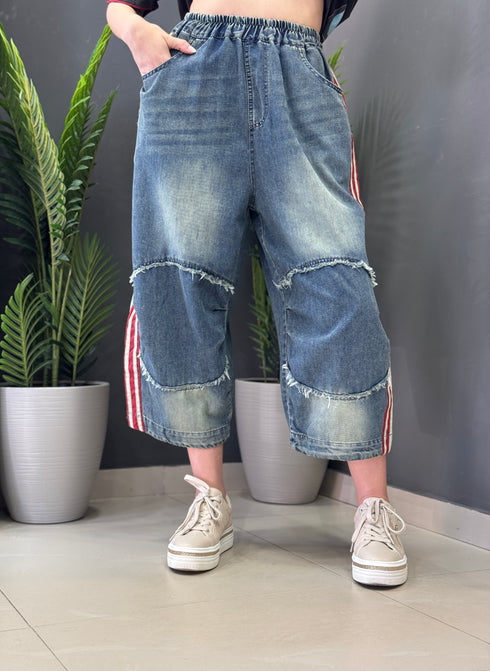 JEANS RED STRIPE DENIM