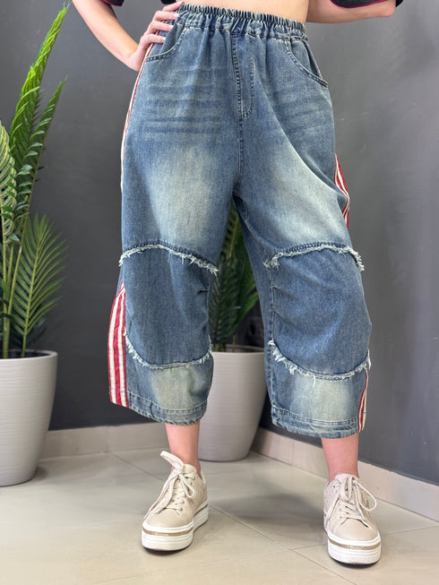 JEANS RED STRIPE DENIM