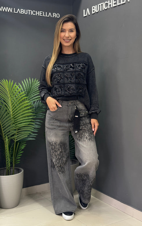 JEANS BLACK DENIM ANTELOPE