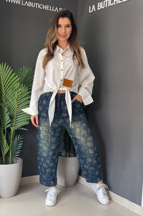 JEANS BLOOM PRINT