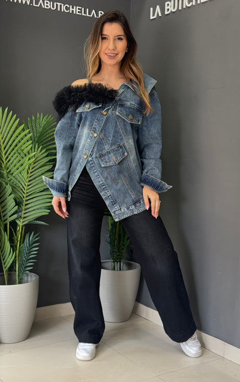 JEANS BLACK RHINESTONE